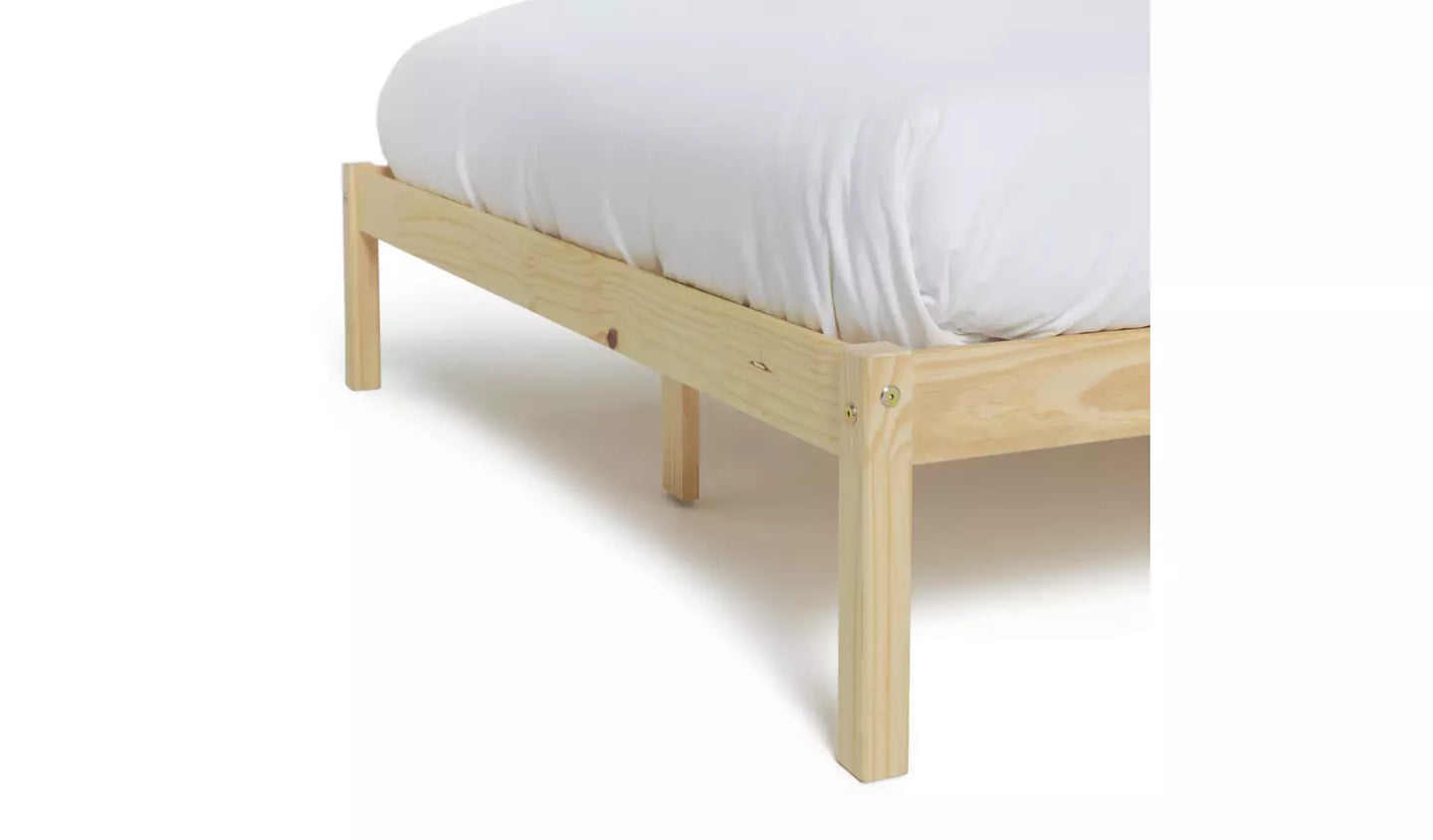 Kaycie Double Wooden Bed Frame - Pine